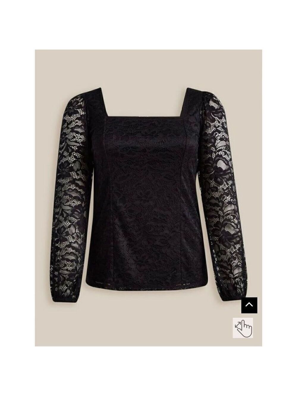Torrid Lace Square Neck Long Sleeve Top (Sz 5)